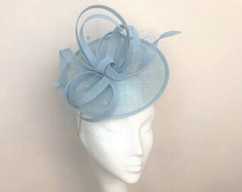 Light Blue Wedding Fascinator Pale Blue 
