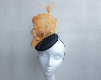 Navy Ochre Fascinator Hatinator 