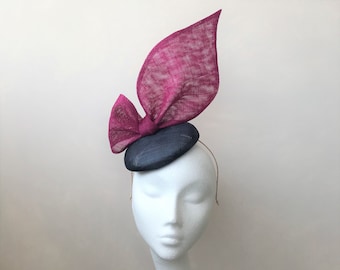 Navy and Fuchsia Fascinator Navy Hot 