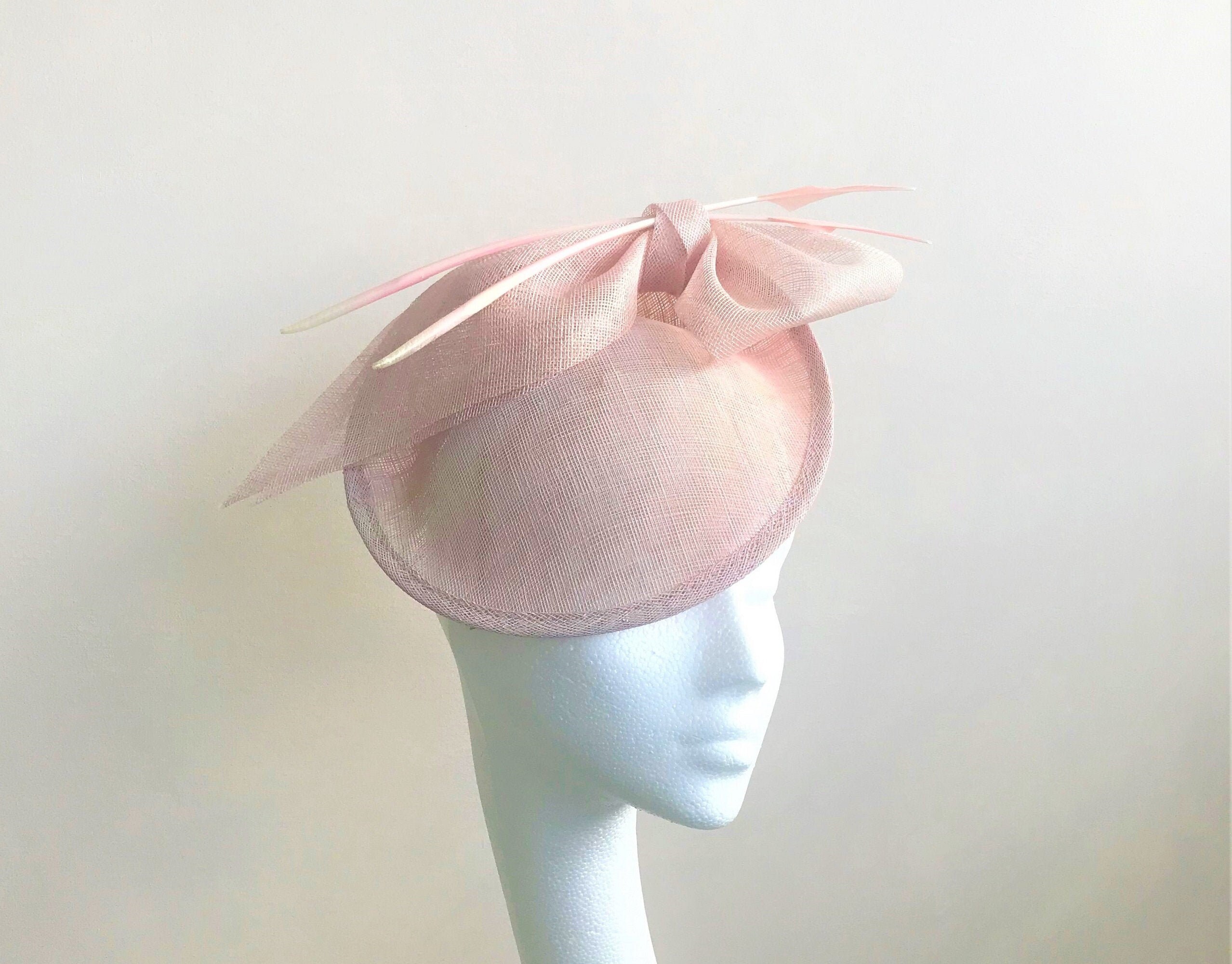 Pale Pink Disc Fascinator Blush Saucer Headpiece Wedding Etsy