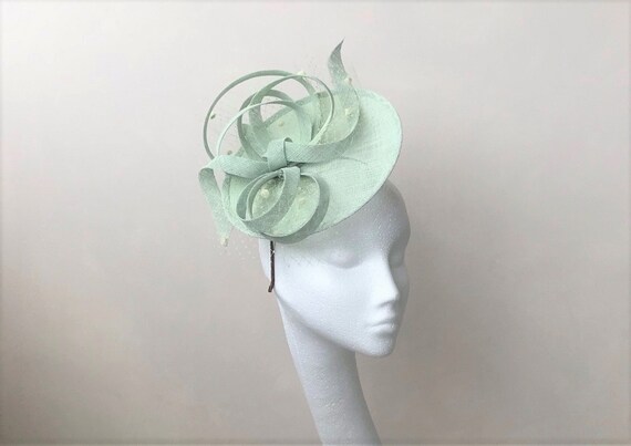Pale Green Fascinator Sage Green 