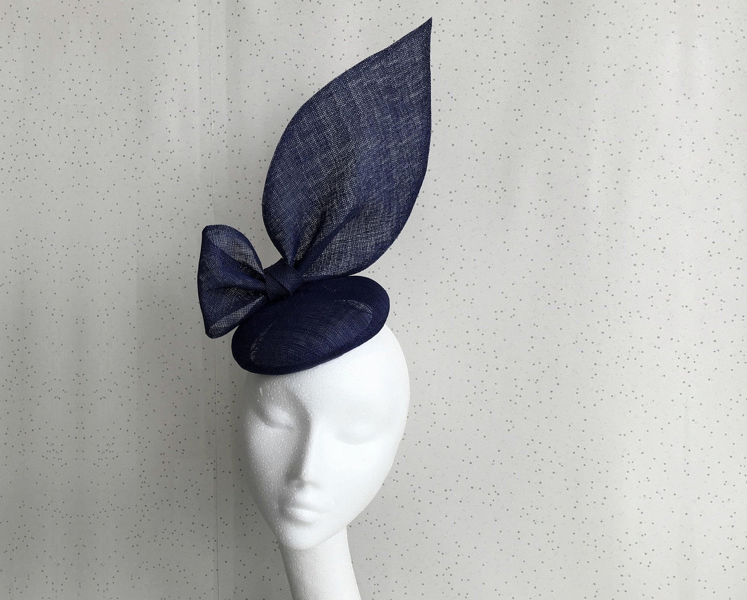 Navy Fascinator Navy Bow Headpiece 