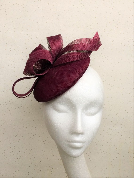 Burgundy Wedding Fascinator Wine 