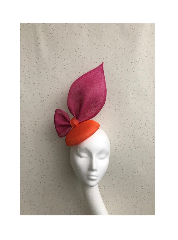 Pink and Orange Bow Fascinator 