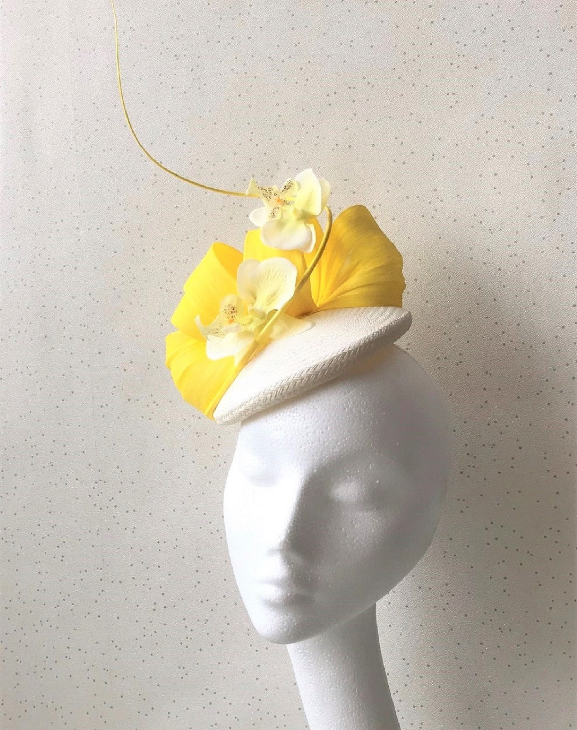 Yellow and White Fascinator Wedding 