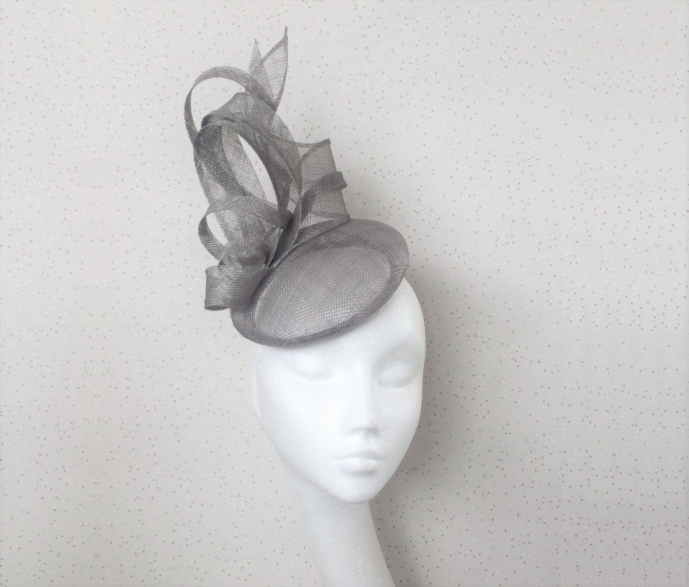 Silver Fascinator Light Grey Wedding 