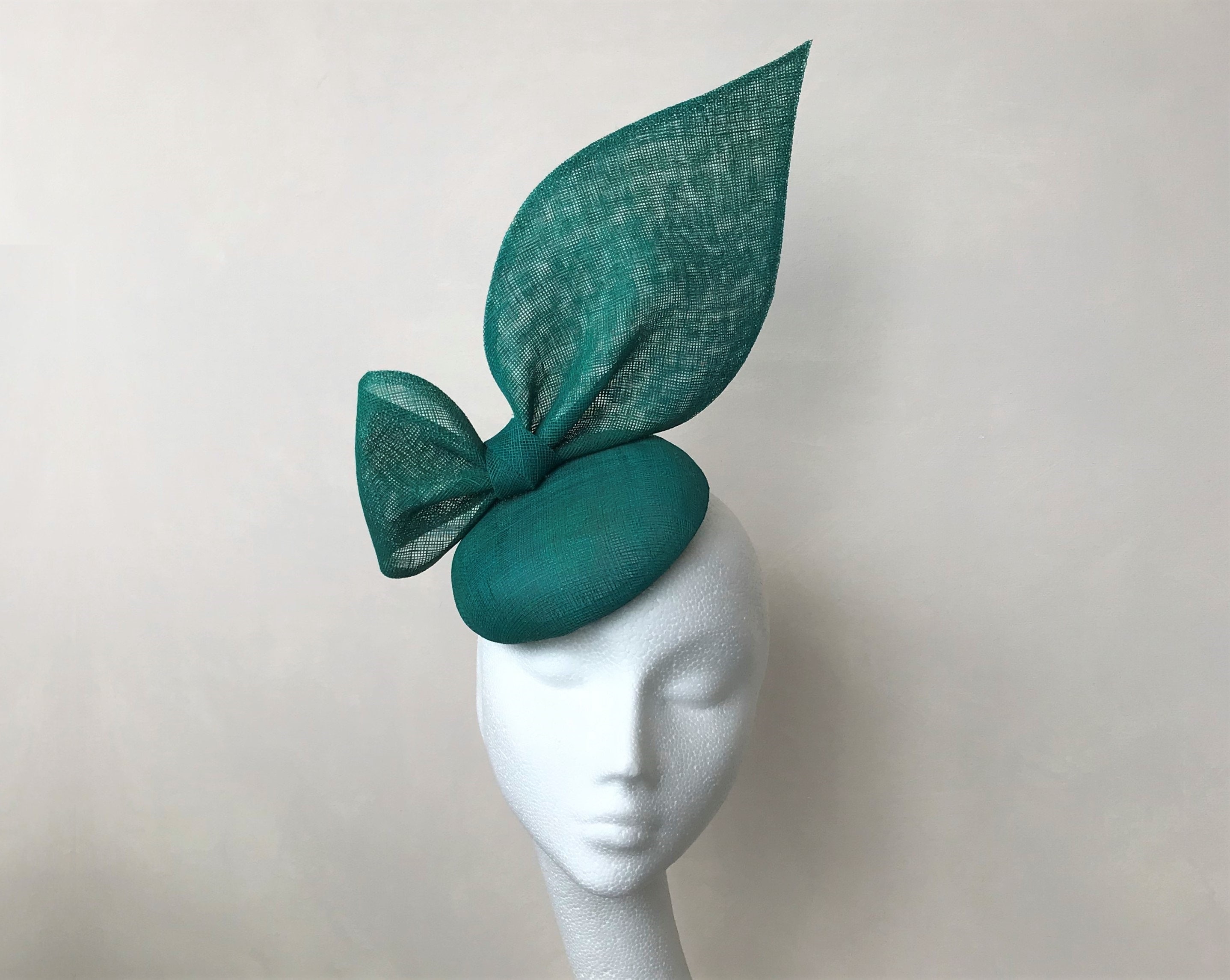 Jade Green Fascinator Oversized Bow 