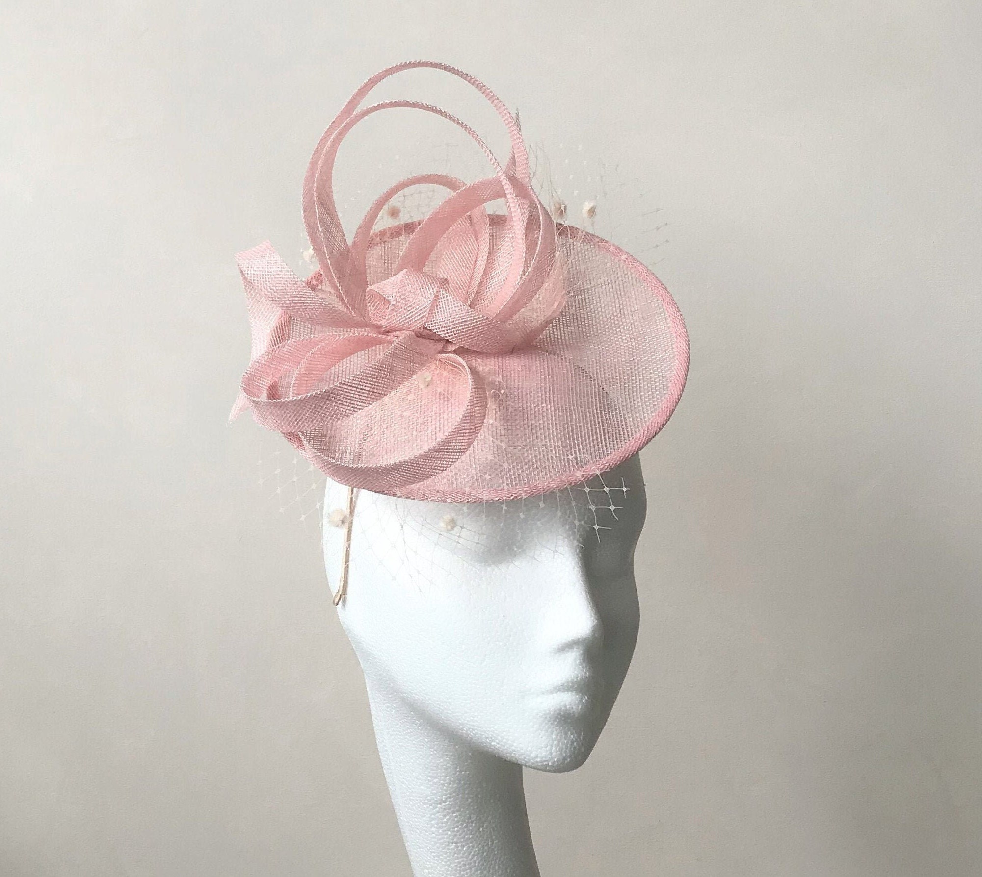 Buy Pale Pink Wedding Fascinator Pink Headpiece Veiling Baby  display picture 3
