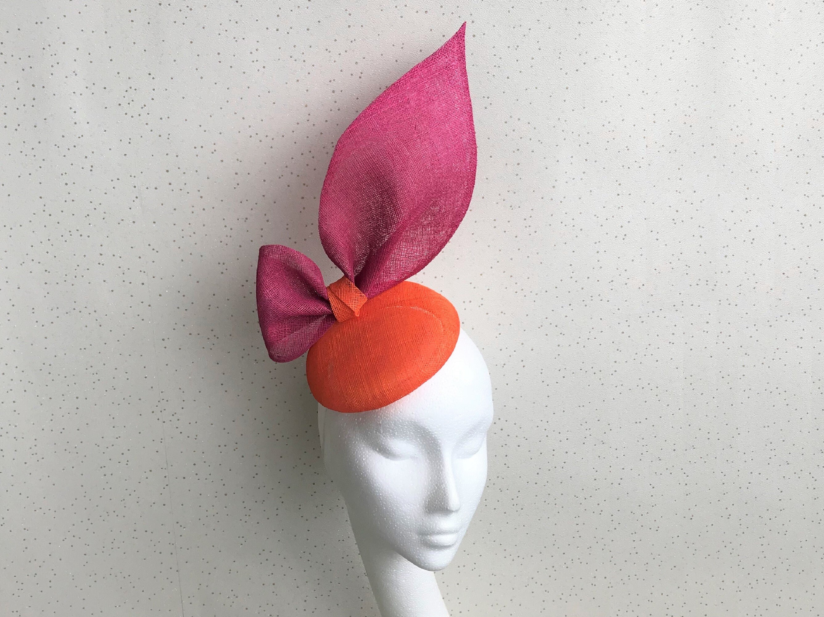 Pink and Orange Bow Fascinator 