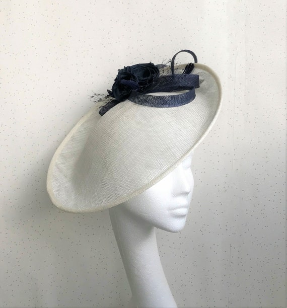 Navy and Ivory Headpiece Ivory 