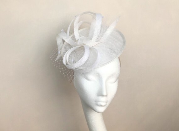 White Wedding Fascinator White 