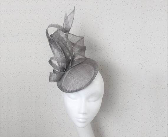 Silver Fascinator Light Grey Wedding 