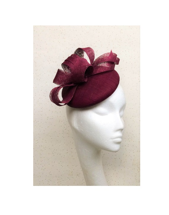 Burgundy Wedding Fascinator Wine 