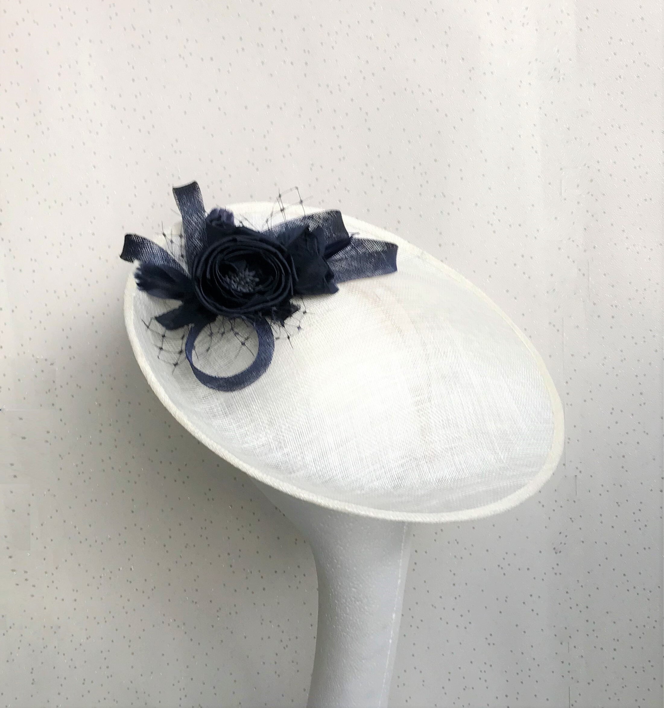 Navy and Ivory Headpiece Ivory 