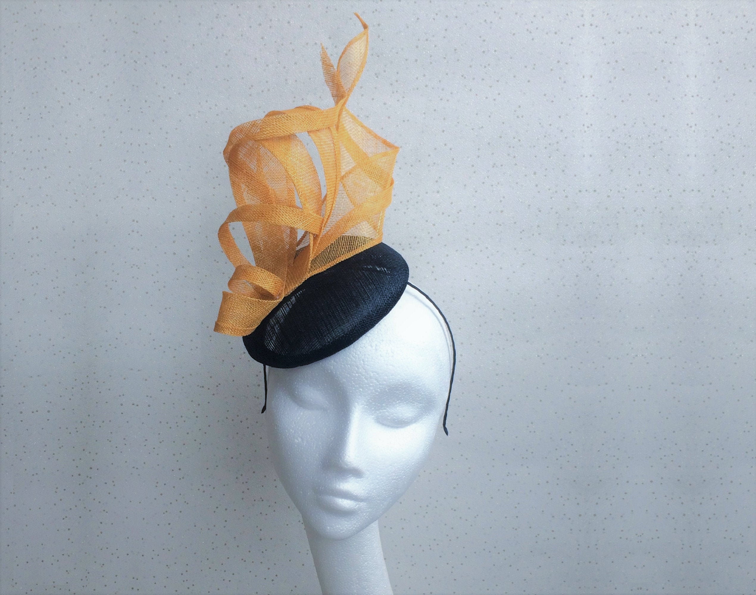 Navy Ochre Fascinator Hatinator 