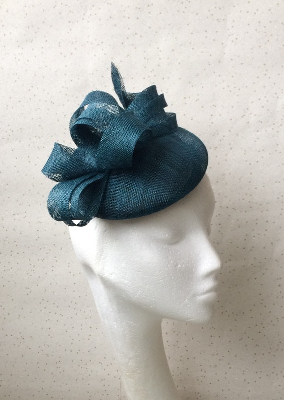 Teal Wedding Fascinator Petrol 