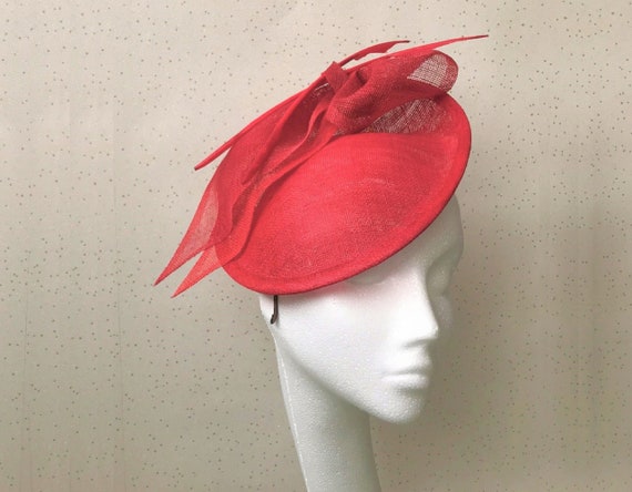 Red Fascinator Red Wedding Hat Scarlet 