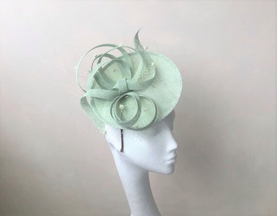 Pale Green Fascinator Sage Green 