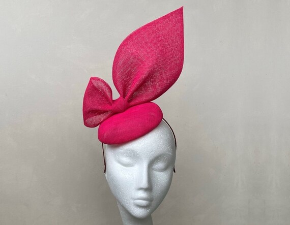 Pink Bow Fascinator Cerise Oversized Bow Bright Pink Wedding 