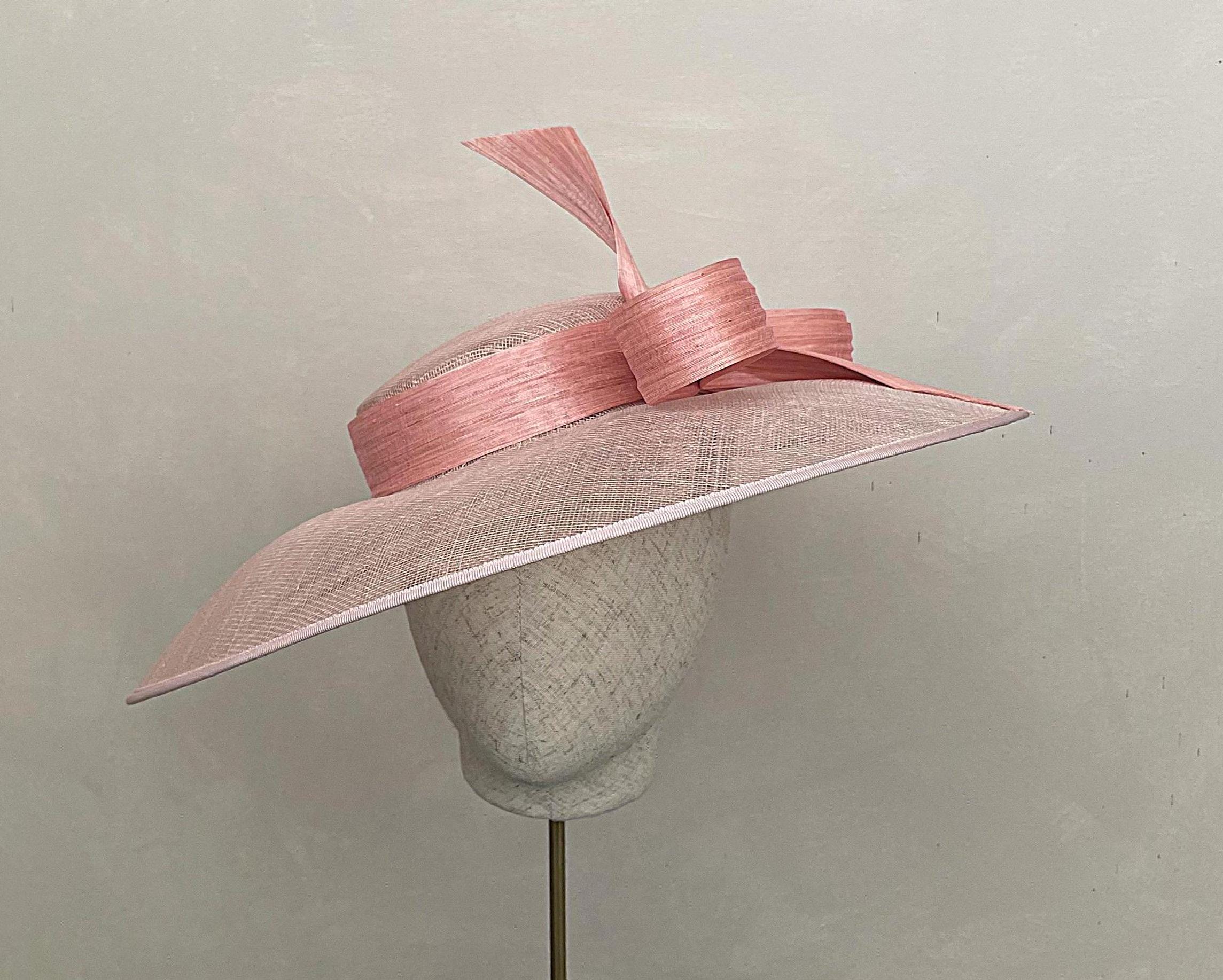 Pink Boater Hat Nude Pink Kentucky Derby Hat Wedding 