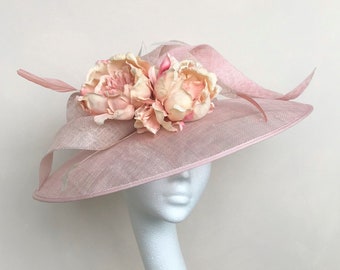 Pink Wedding Hat Nude Pink Headpiece 