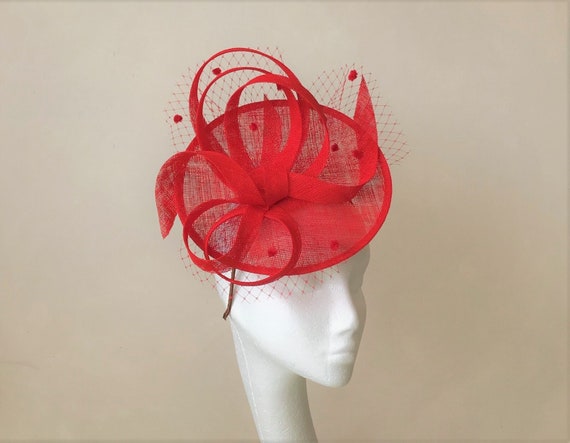 NEW! Cherry Red Fascinator Hat CLARICE - Cherry Red - Gold Coast Couture main image 2