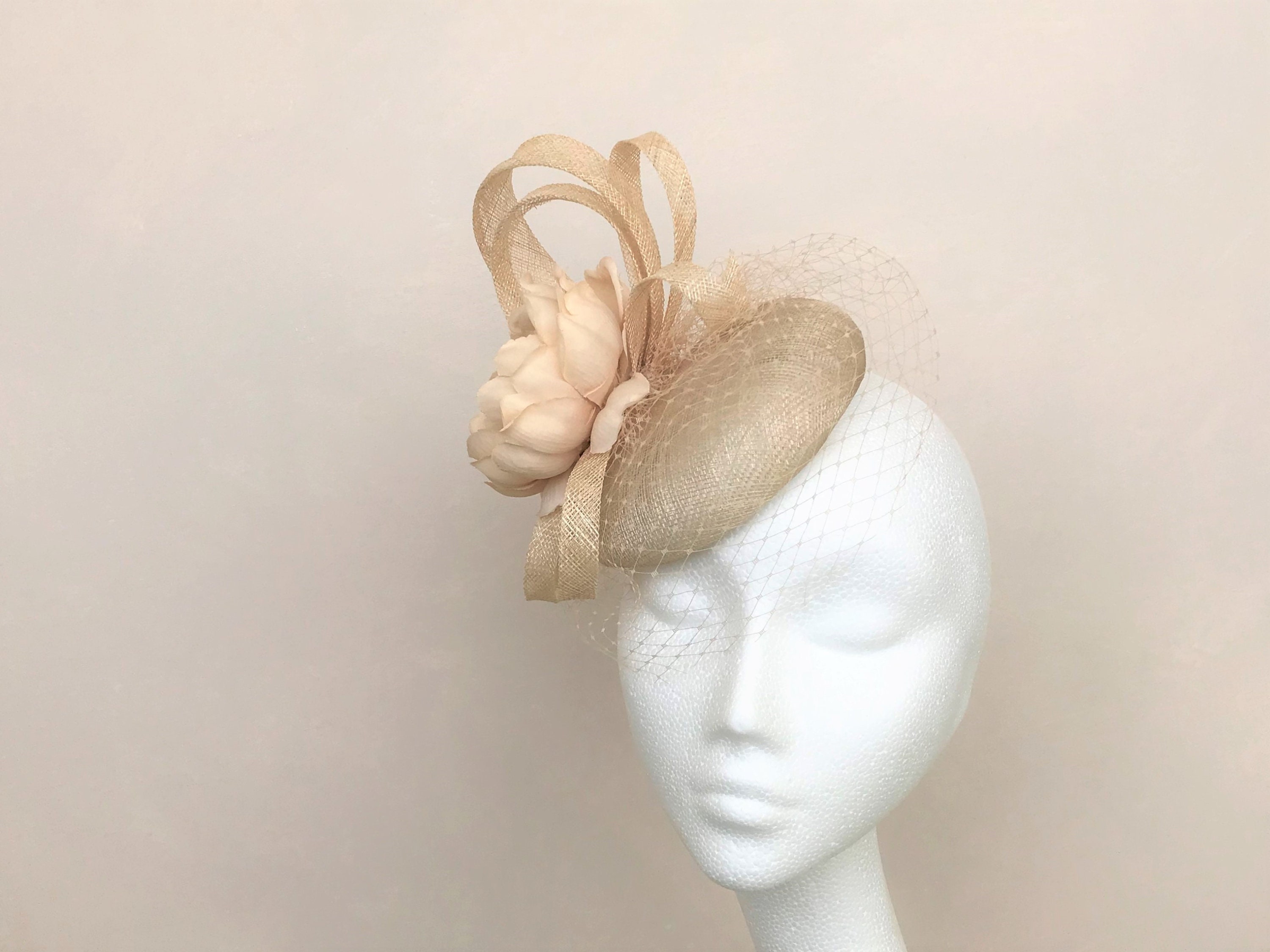 Champagne Fascinator Pale Gold Wedding 
