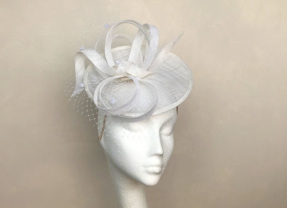 White Wedding Fascinator White 