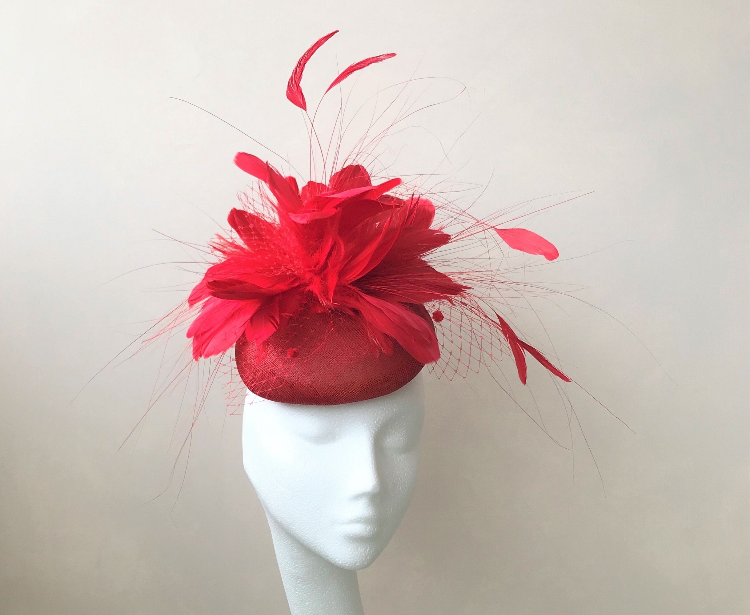 Red Feather Fascinator Feathers Red 