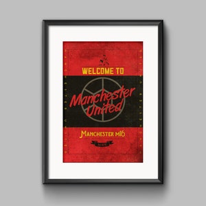 Manchester Utd vintage style poster print