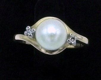 Beautiful ring pearl triplet cultivated natural center Ancient Ring Pearl Natural Cultured Diamond