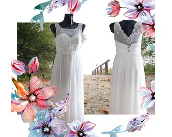 Size 10 - Elegant sheer Column Occasional dress.