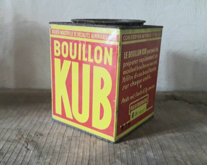 Ancienne Boîte Métal Bouillon Kub 50's Rusty Vintage Old Metal Box Etsy