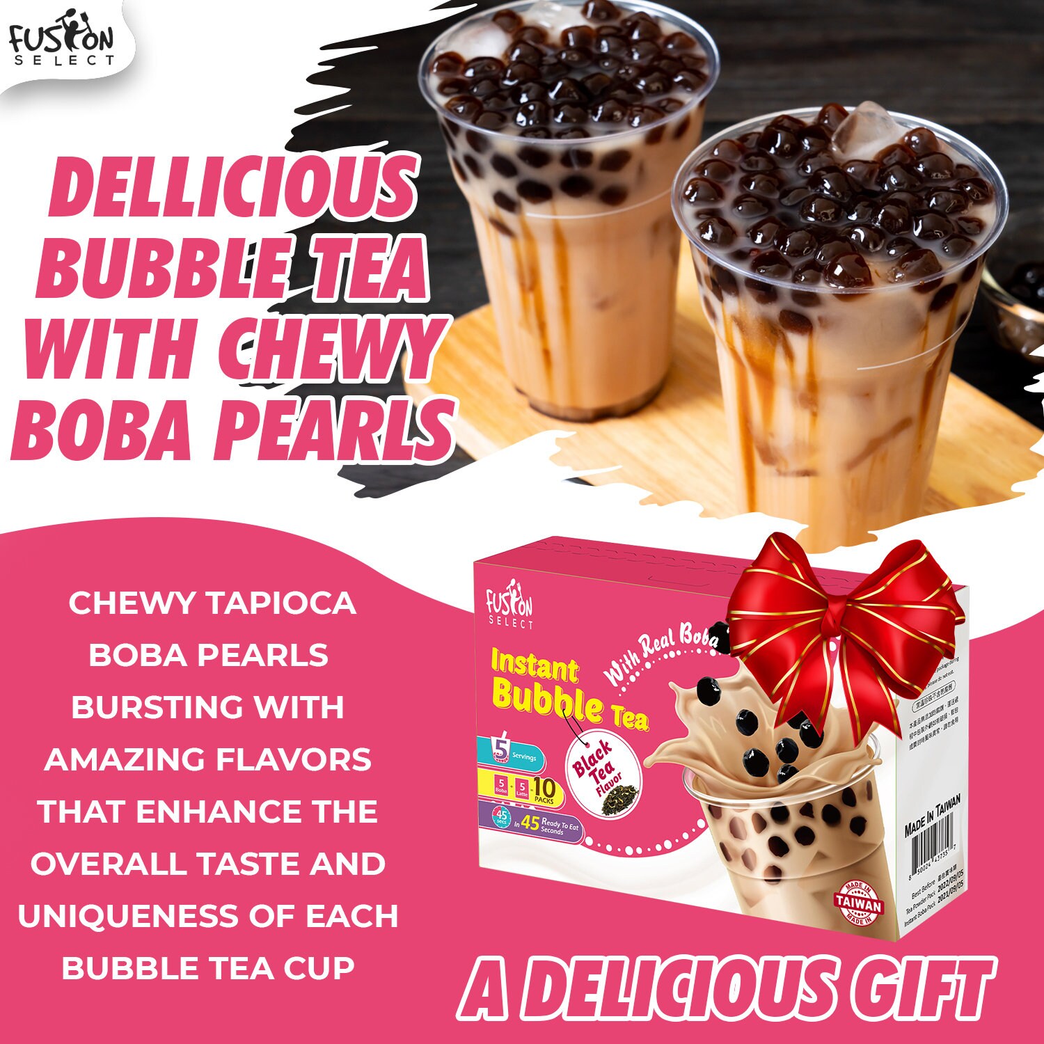 Authentic Instant Brown Sugar Boba Tea Kit with Classic Black | Etsy