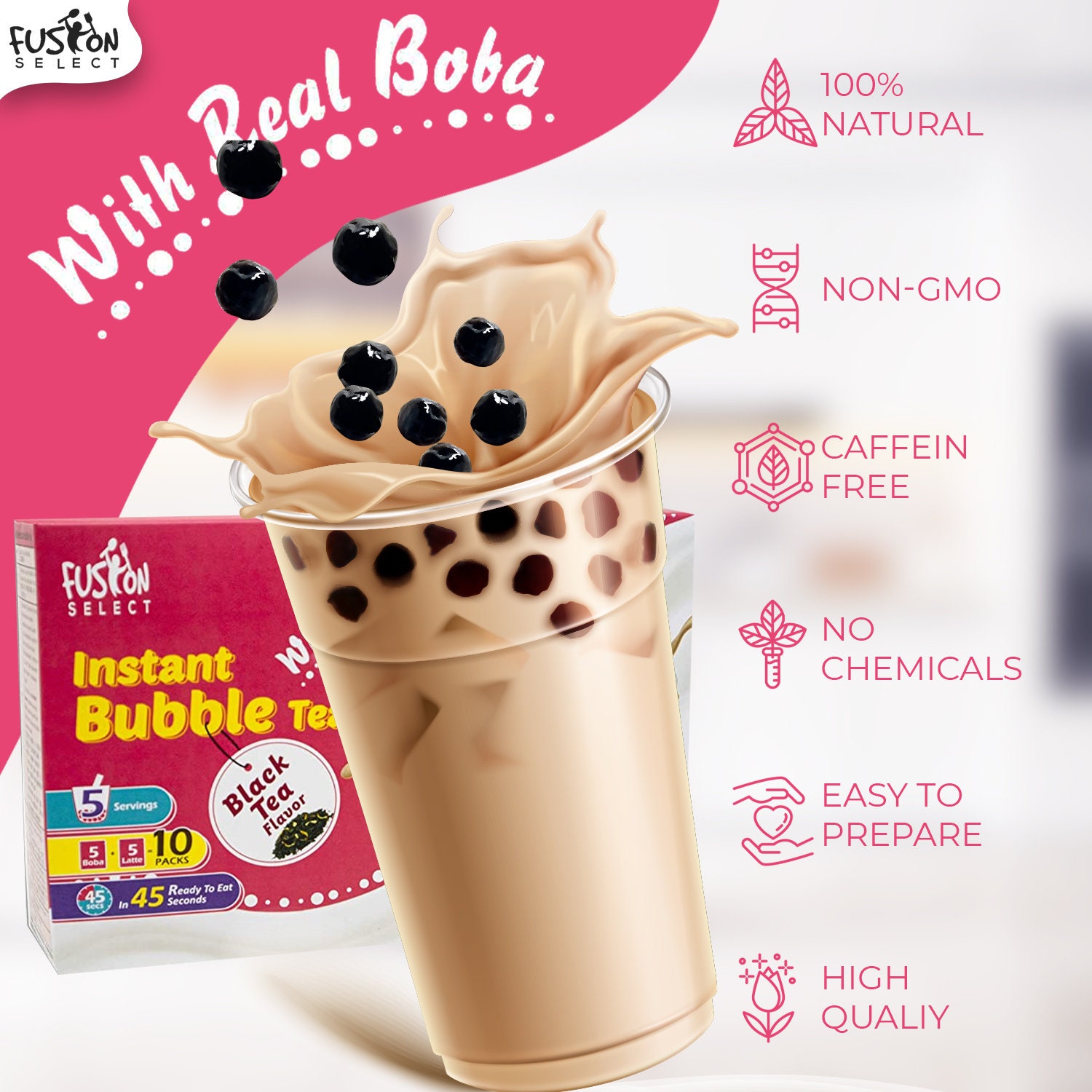 Authentic Instant Brown Sugar Boba Tea Kit with Classic Black Etsy