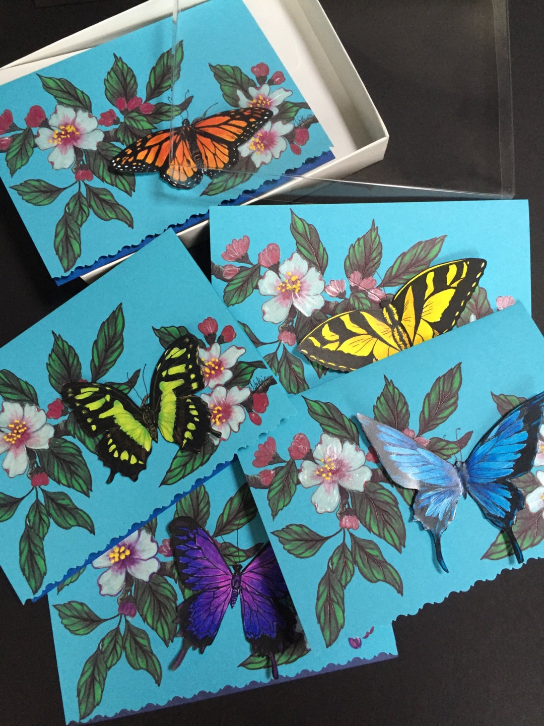 Box of 5 3-D Butterfly Greeting Cards - Etsy