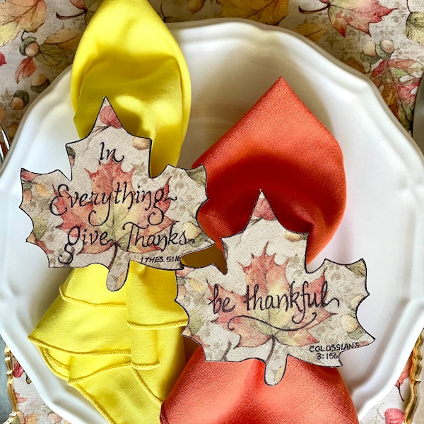 Wood Maple Leaf Napkin Ring With Verse