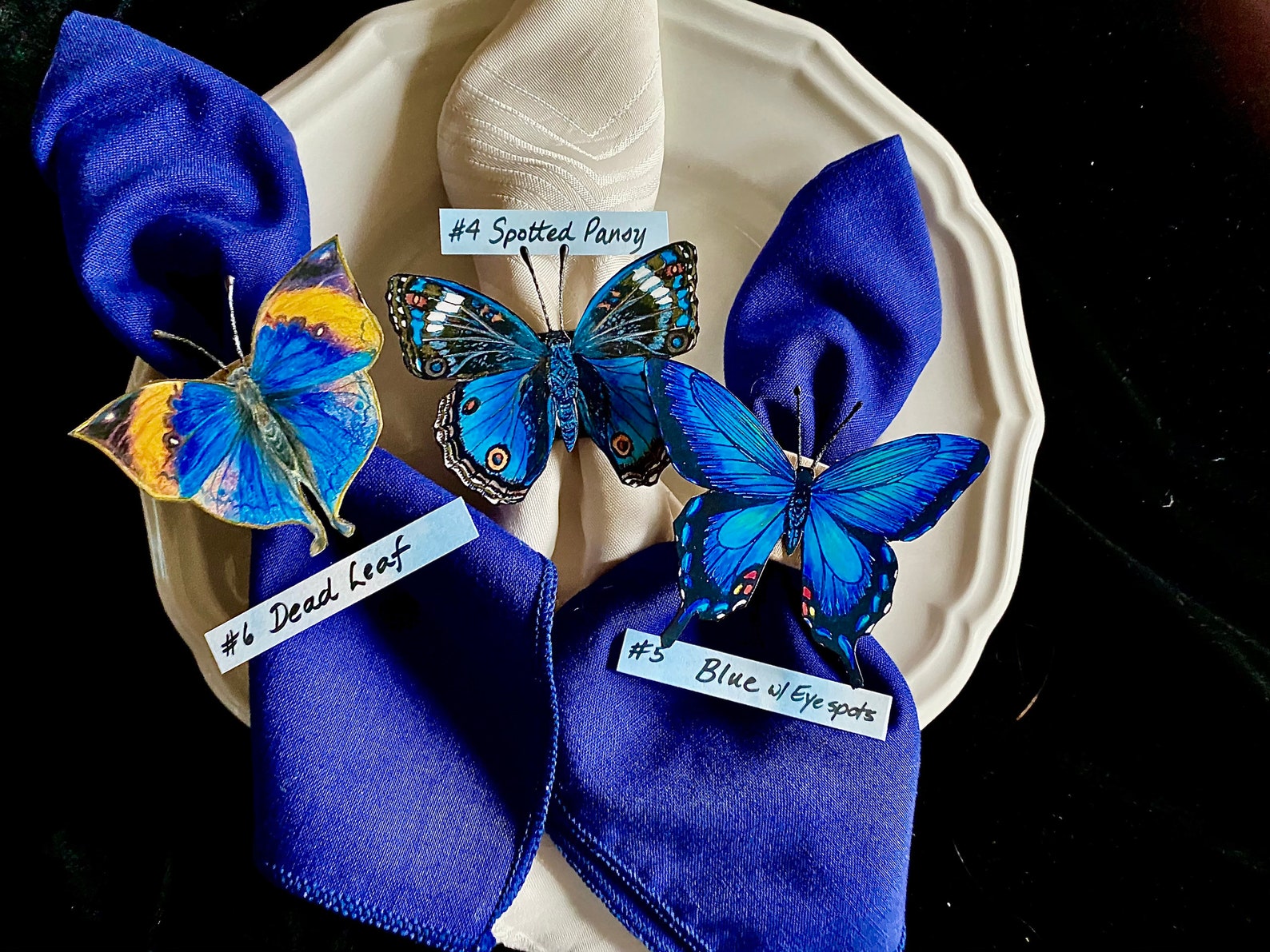 Realistic Lifesized Butterfly Napkin Rings Etsy
