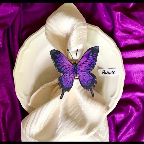 Realistic, Life-sized Butterfly Napkin Rings