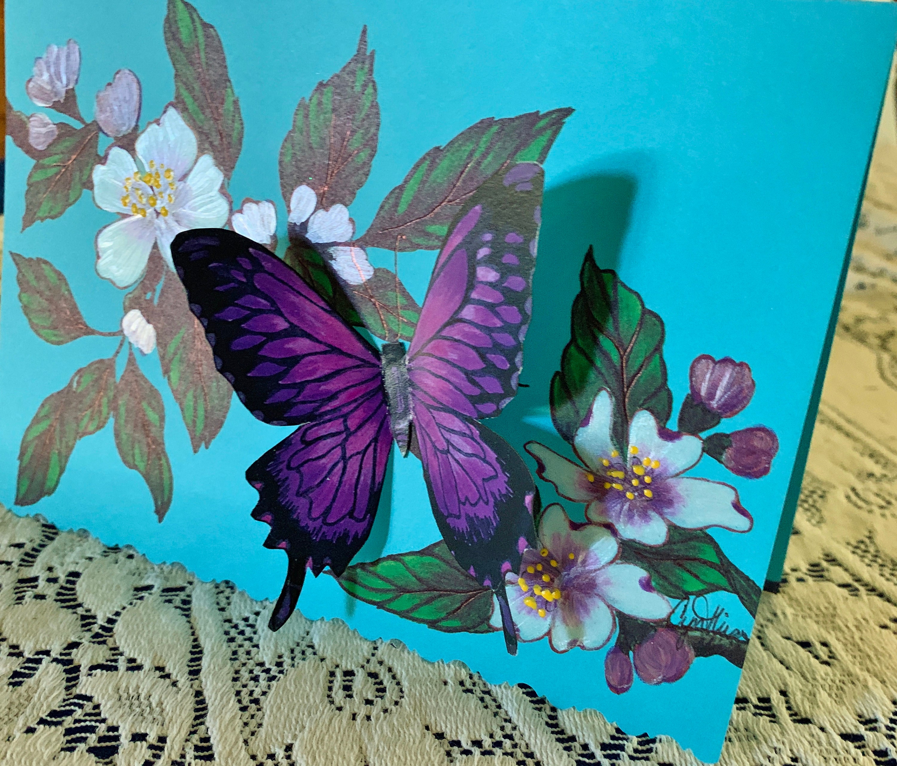 Royal Purple Butterfly Greeting Card - Etsy