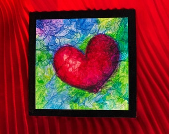 Unique Watercolor Heart Greeting Card