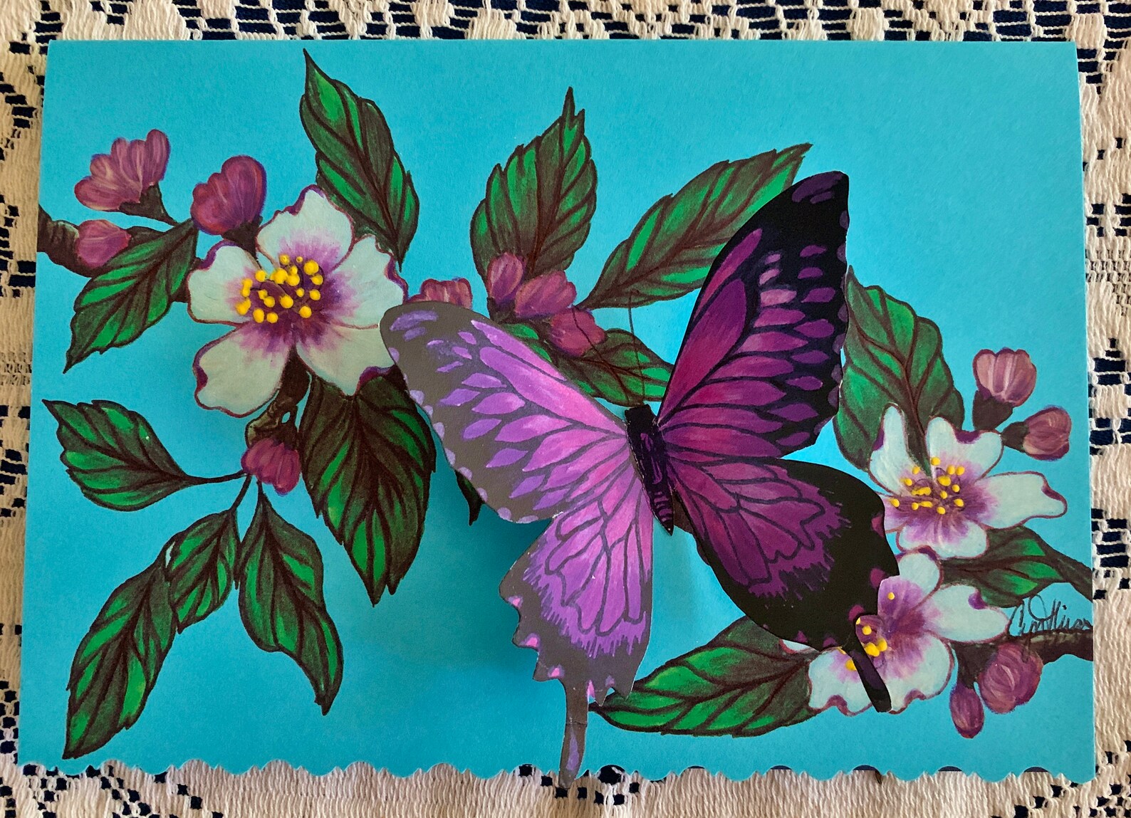 Royal Purple Butterfly Greeting Card - Etsy