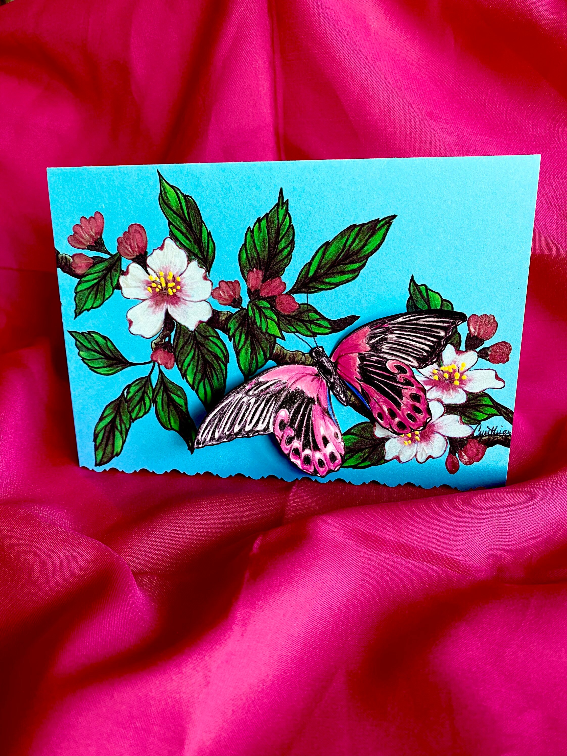 Scarlet Mormon Realistic 3D Butterfly Greeting Card - Etsy