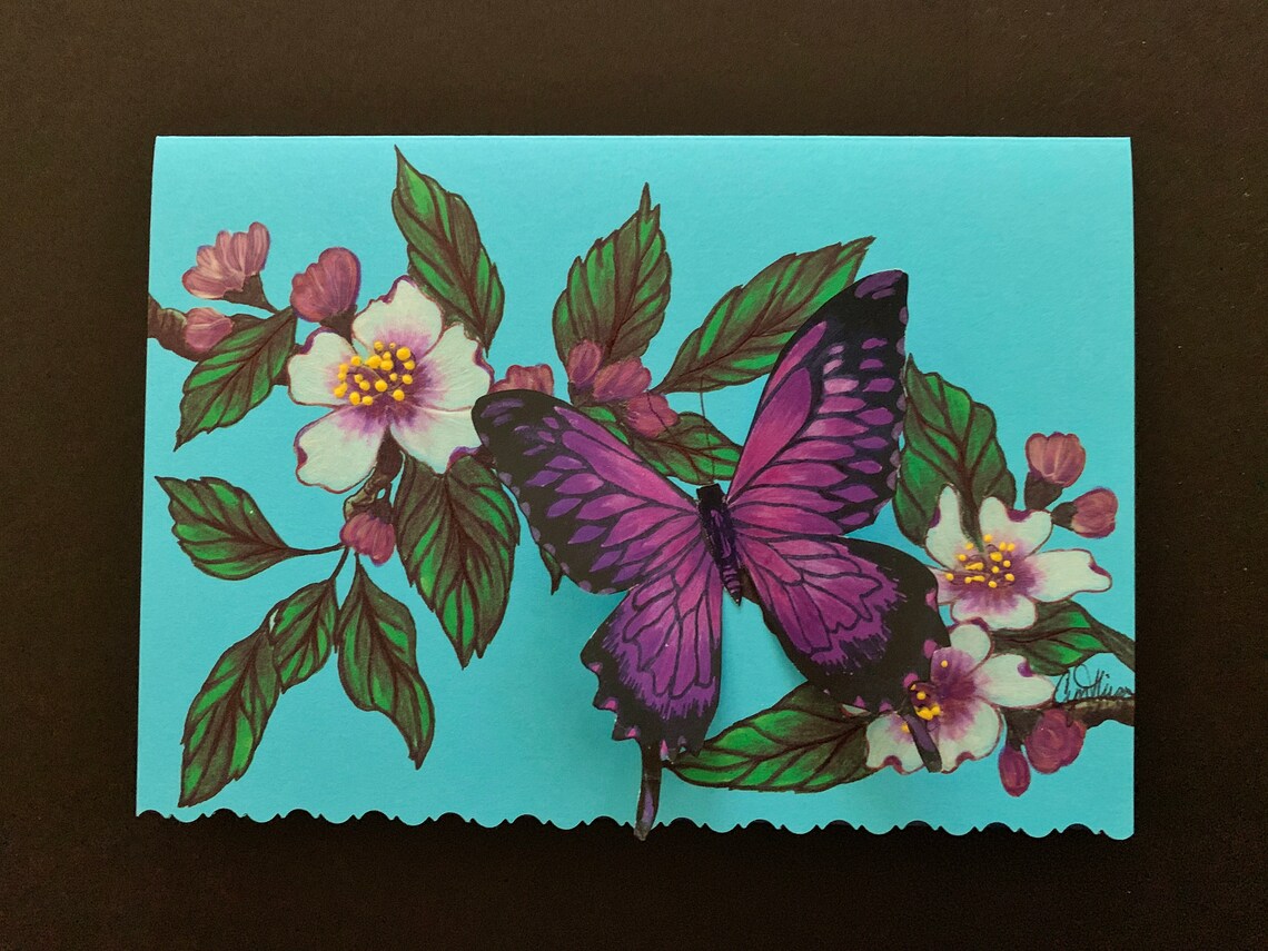 Royal Purple Butterfly Greeting Card - Etsy