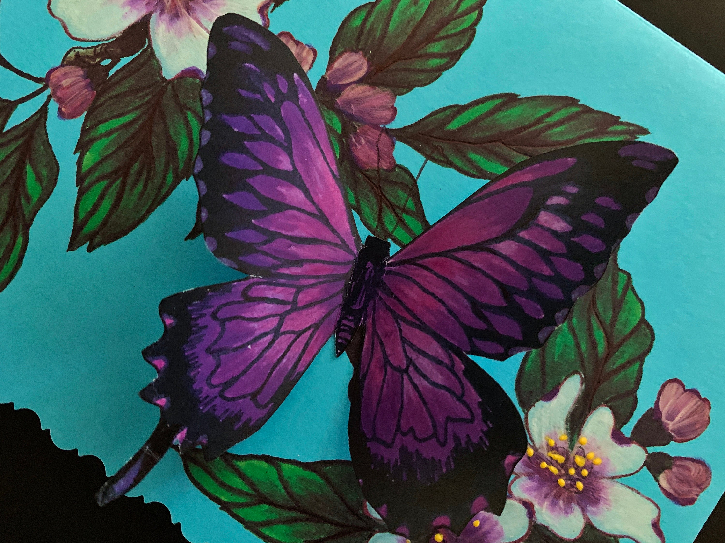 Royal Purple Butterfly Greeting Card - Etsy