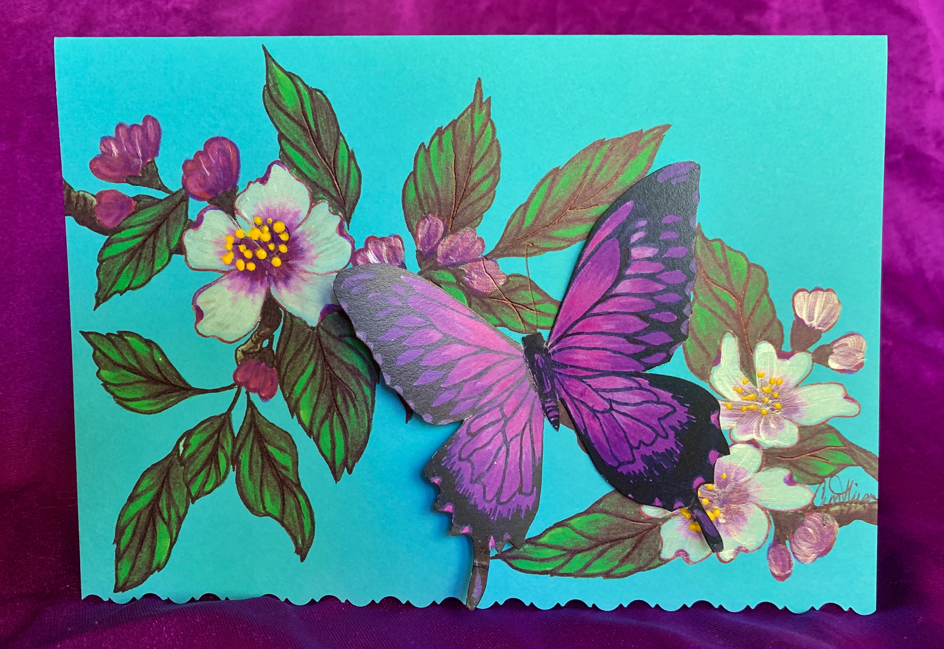 Royal Purple Butterfly Greeting Card - Etsy
