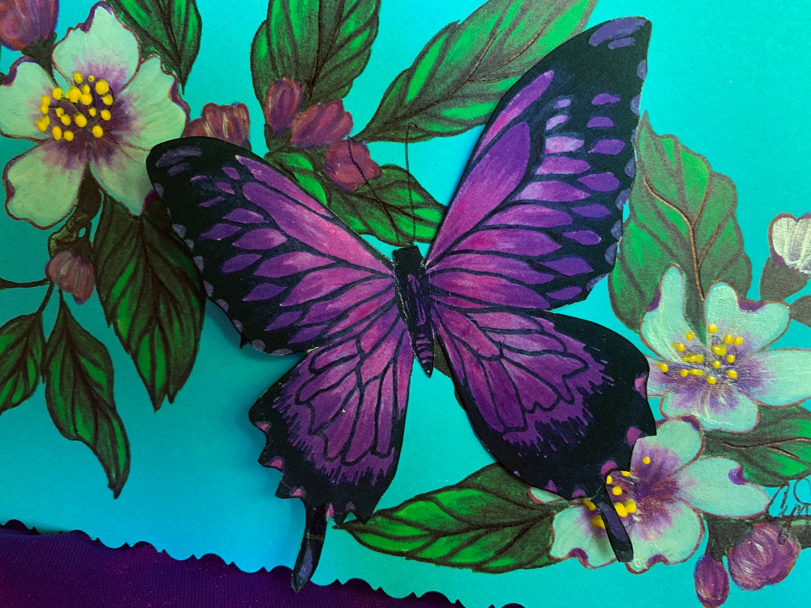 Royal Purple Butterfly Greeting Card - Etsy