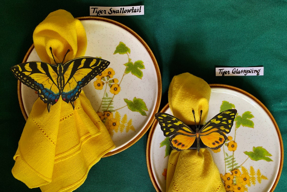 Realistic Lifesized Butterfly Napkin Rings Etsy