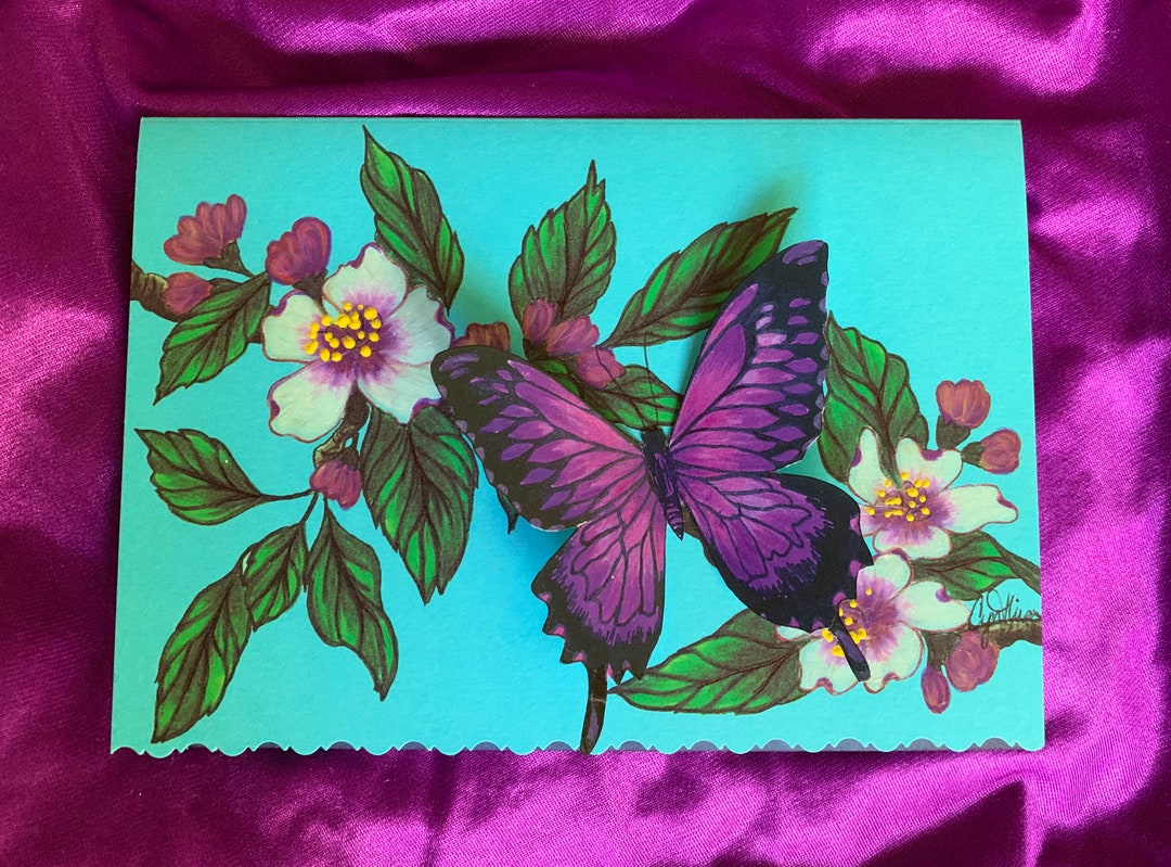 Royal Purple Butterfly Greeting Card - Etsy