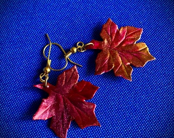 Maple and Oak Leaves Color Changing Earrings